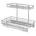 HOLDN’ STORAGE Two Tier Under Sink Organizers and Storage - Slide Out Cabinet Organizer w/Sliding Drawers for Cabinets- Lifetime Limited Warranty 11" Wx21 Dx15”H Chrome, Requires 12-1/2” Opening - size: 11" W x 21" D