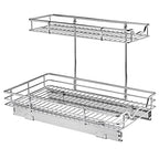 HOLDN’ STORAGE Two Tier Under Sink Organizers and Storage - Slide Out Cabinet Organizer w/Sliding Drawers for Cabinets- Lifetime Limited Warranty 11" Wx21 Dx15”H Chrome, Requires 12-1/2” Opening - size: 11" W x 21" D