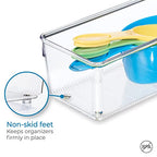 iDesign Linus Plastic Kitchen Drawer Organizer for Silverware, Spatulas, Cutlery, Gadgets, Office Supplies, Cosmetics, 4" x 8" x 3" - Clear - style: Pack of 1