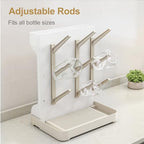 GoMaihe Baby Bottle Drying Rack: Space Saving Vertical Bottle Dryer Holder - Baby Accessories Storage Stand Organize Brushes Pacifiers on Countertop - BPA-Free - Beige - color: Beige