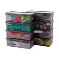 Black Translucent Pencil Cases and Pencil Boxes, 8-Pack Stackable Plastic Pencil Box with Snap Lid – Large Marker Organizer for Art Supplies and Desk Organization – Black Rectangular Large - size: Black Rectangular Large - 8 Pack