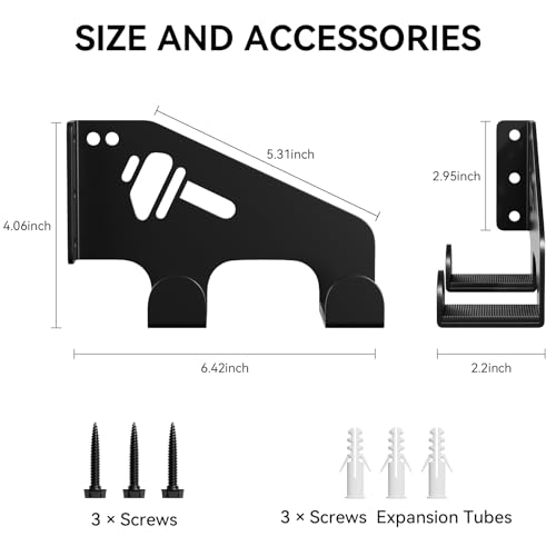 XZHXFX Chainsaw Hanger Wall Mount - Heavy Duty Chainsaw Holder for Garage Organization, Storage Shed Organizer, Chainsaw Rack with Protective Pad, Garage Tools, 1 Pack - color: Black 1 Pack