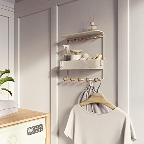 Umbra Estique Entryway Organizer Storage Solution with Cubby Bin, Shelf and Hooks for Keys, Mail, Glasses, Wallet, Purse, Hat, and More, White - size: Large