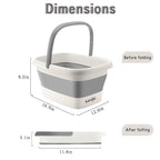 Collapsible Foot Bath Basin for Soaking Feet,Foot Soak Tub,Plastic Foot Bucket with Handles and Massage Acupoint,Foldable Laundry Basket-Gery (2 Pack) - color: Gray, size: 2 Pack