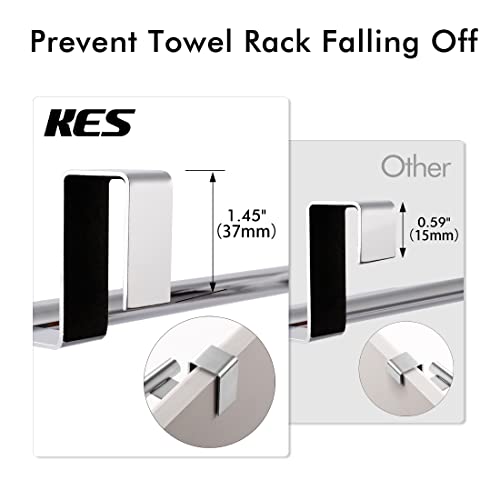 KES Over The Cabinet Door Towel Rack, Kitchen Towel Rack Over Cabinet Towel Bar Towel Holder SUS304 Stainless Steel 2 Pack Polished Steel, KTH200S26-P2 - color: Polished Steel