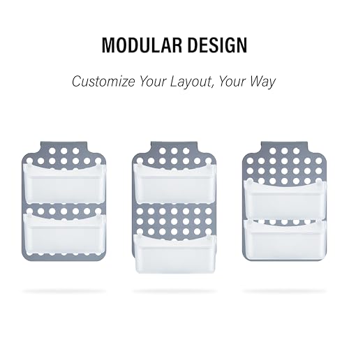 DecorRack Adjustable Hanging Storage, 2 Bins Over Shower Door Organizer, Bathroom Storage With Removable Baskets For Space Saving, BPA Free - size: 2 Bins