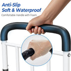 Bed Rails for Elderly Adults Safety - ASTM Approved Adjustable Bed Cane with Non-Slip Ergonomic Handle & Storage Pocket, Bed Railings for Seniors Support 400 LBS, Tool-Free - size: Large