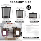 Zingbee 4 Pack Laundry Detergent Containers & Dryer Sheet Holder with Black Lids, Scoops & Labels - Plastic Laundry Organizer and Storage Jars for Pods, Detergent, Scent Booster - color: Clear Grey-2