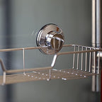 iPEGTOP L-4 Strong Suction Cup Shower Caddy Bath Shelf Storage, Combo Organizer Basket for Shampoo, Soap, Conditioner, Razor Bathroom Accessories - Rustproof Stainless Steel, Chrome