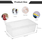 novelinks 6 Qt Storage Box Clear Plastic Stackable Bin with Lids Storage Latch Box Organizing Container,12 Pack Transparent