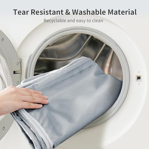 DIMJ Comforter Storage Bag 6 Pack - Blanket Storage Organizer Compression Bags, Large Capacity Ultra Space Saving Self Compression Organize for Bedding, Pillow, Duvet, Sheet Storage with Zipper Window - color: Gray, size: 66L x 6 Pack