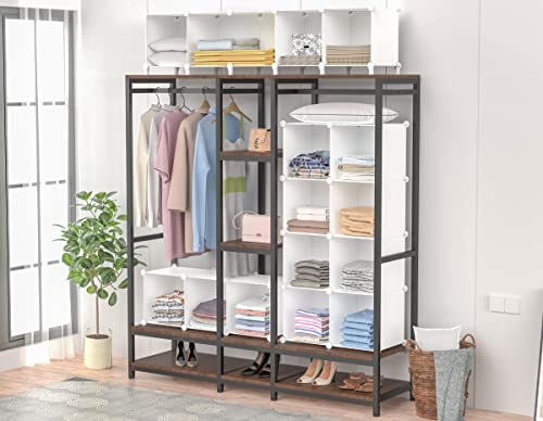 HOMIDEC Closet Organizer, 12-Cube Closet Organizers and Storage, Portable Closet Shelves, Clothing Storage (White) - color: White