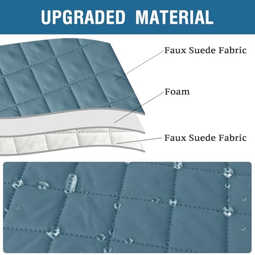 2 Pack Water Resistant Armrest Covers for Chairs and Sofas Couch Arm Covers for Sofa with 3 Pockets for Phone Sofa Arm Protector for Pets, Cats (Dusty Blue) - color: Dusty Blue