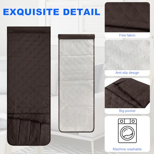 Grekos Sofa Armrest Organizer Remote Holder Bedside Caddy Organizer with 6 pockets, Chair Arm Holder Non-Slip Remote Control Holders Caddy for Magazine Tablet Phone Book