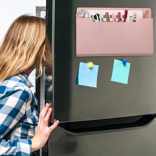 Fuutreo 6 Pcs Magnetic Wall File Organizer Magnetic Wall File Holder Refrigerator Magazine Holder for Mail Letters Paper(Mocha Mousse Color,Horizontal-large) - color: Mocha Mousse Color, size: Horizontal-Large