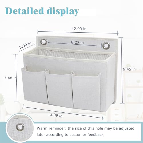 2-Pack Wall Hanging Organizer Bag/Hanging Baskets with Large Mesh Compartment & 3 Pockets，Over the Door Organizer Space Saving Storage for Bedroom,RV Camper, Closet (White-2 Pack) - color: White-2 Pack