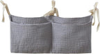 Bedside hanging bag for storing baby milk bottles and blankets - Baby diaper folding bed organizer bag - Pink - color: pink