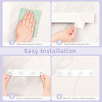 VIS'V Key Holder Wall Mount, Large Metal Self Adhesive Key Hanger with 4 Hooks, No Drilling, Extra Adhesive Strip, White - color: White