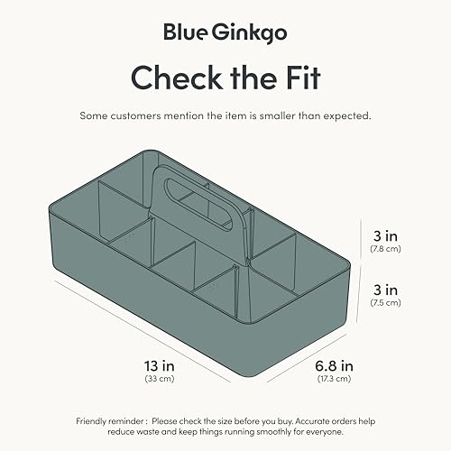 BLUE GINKGO Stackable Organizer Caddy – Korean-Made Portable Tote for Bathroom, Office, Crafts, or School Supplies (Long Rectangle, Green) - color: GREEN, size: Long Rectangle