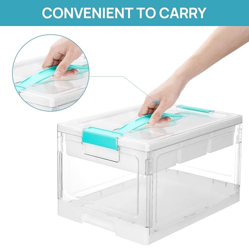 Vtopmart 24 QT Clear Plastic Craft Organizers and Storage Box with Removable Trays and Dividers,Art Supply Organizers and Storage,Ideal Containers for coloring Books,Craft Supplies,1 Pack