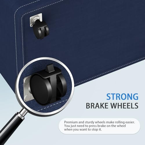 HomeHacks 75L Rolling Laundry Basket with Wheels, Collapsible & Waterproof Laundry Hamper, Mobile Clothes Hamper, Storage Laundry Bins with Handles for Laundry Room, Bedroom, Bathroom & Dorm, Blue - color: Blue, size: 75L