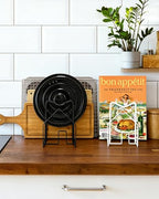 SUNFICON 2 Pack Cutting Board Racks Holders Pot Pan Lids Holders Chopping Board Organizers Thin Bakeware Trays Dry Display Stands Kitchen Countertop Cabinet Office Black - color: 2PCS Black