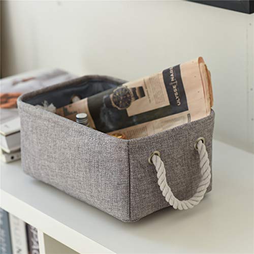 TheWarmHome Storage Bins Basket - Storage Baskets for Organizing Shelves,Home Closet Organizer for Book Shelf Organization,Fabric Storage Cubes,Medium Decorative Grey Basket Gift - color: Grey, size: Medium -13.8Lx9.8Wx6.7H
