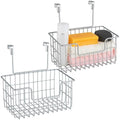 JUNCHU CHERRY Wire Hanging Storage Basket 2 Packs, Wall Mounted Kitchen Bathroom Storage Basket, Multi-Functional, No Punching, Strong Bearing, Chrome - color: Chrome