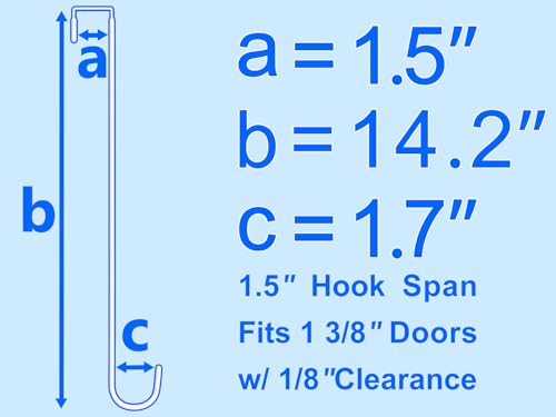 Mars-Rock Over the Door Metal Hooks with Plastic Coating 14.2" Fit 0.5" to 1 3/8" Door 4 Pcs Heavy Duty Single Towel Robe Rack Wreath Bathroom Shower Hanger Shoe Organizer Ironing Board Long White - color: M: WT 14.2" fit 0.5" to 1 3/8" door 4pcs