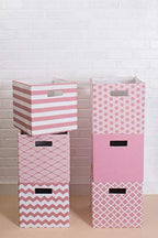 DII Poly-Cube Storage Collection Hard Sided, Collapsible Solid, Large, Rose - color: Rose, size: Large Square, 13x13x13"