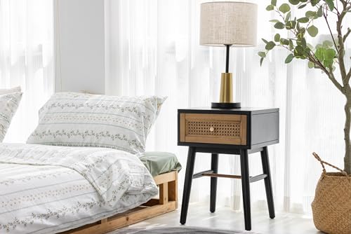COZAYH Fully-Assembled Modern Farmhouse Clean-Lined Nightstand, End Table with 1 Drawer, Black - color: Black, style: 1 Drawer/1 pack