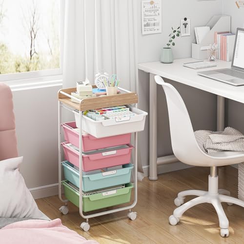APEXCHASER Utility Cart with 5 Drawers,Rolling Storage Cart for Crafters Artists Kids Teacher Student Storage Arts Crafts & Sewing Study Supplies in Craft Room Dorm Classroom Kids Room-Colorful - color: Colorful, size: 5-Drawers