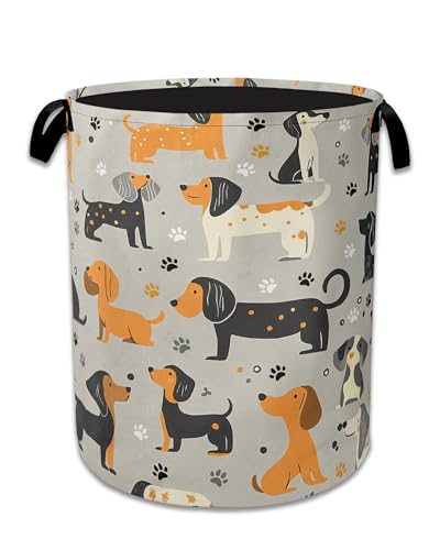 Dachshund Dog Laundry Basket Collapsible Laundry Hamper Clothes Toy Storage Bin for Bathroom Bedroom Room Decor 16" X 20.8" - color: Dachshund Dog