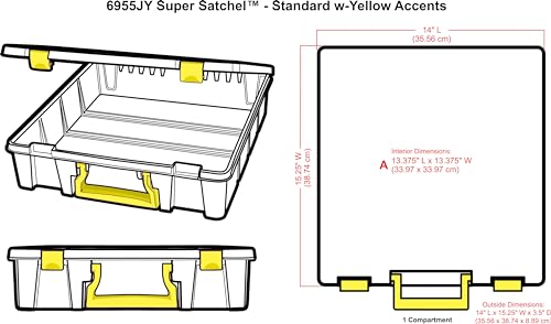 ArtBin 6955JY Super Satchel with Yellow Latches and Handle - color: Yellow, size: 1 Pack
