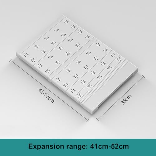 Expandable Closet Shelves Organizers, Heavy Duty Adjustable Wardrobe Tension Shelf Rod DIY Cabinet Holders Storage Rack Divider Separator for Kitchen Bathroom Bedroom Garage - color: Width 35cm, size: Length 41-52cm
