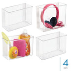 iDesign Adhesive Organizer Bin - Damage-Free Hanging for Kitchen, Bathroom, or Office - Set of 4 - Clear - style: Pack of 4