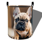 Realistic Cute Bulldog Laundry Basket, Foldable Oxford Cloth, Waterproof Dirty Clothes Hamper with Handles, Clothing Storage Bucket Toy Organizer for Bathroom Bedroom Dorm, 19.7"x15.7" - style: Bulldog 01