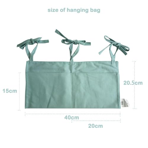 Baby Bedside Hanging Storage Bag - 2-Pocket Bedside Storage with High Capacity for Diapers & Essentials, Space-Saving Hanging Nursery Organizer 5 Colors Available (Blue) - color: Blue