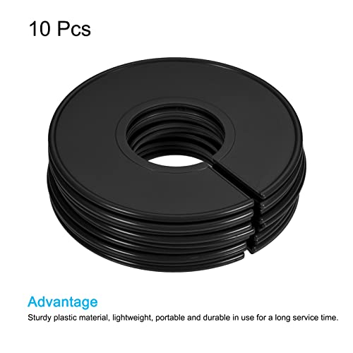 PATIKIL Clothes Dividers 10 Pack Blank Clothing Rack Size Sorting Reusable Wardrobe Round Hanger Separator, Black - color: Black