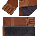 IPENNY No-slip Leather Sofa Couch Remote Control Holder Chair Armrest Caddy Pocket Organizer Storage Bag for Cellphone Tablet Notepad Book Magazines DVD Eyewears Drinker Snacks Holder Pouch - color: Coffee (Leather + Suede fabric)