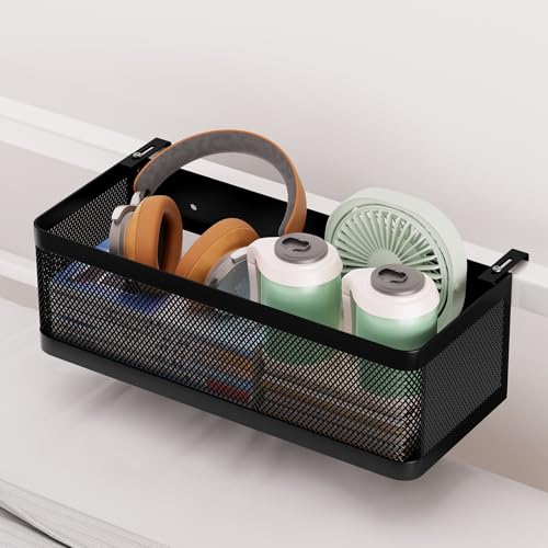Bedside Caddy Shelf for Bunk Bed & Dorm, Adjustable Bunk Bed Caddy Holder for Top Bunk, Rails, Cribs, Bedside Shelf Organizer for Phone/Books/Drinks (Black, L(L11in*W4.9in*H3.93in)) - color: Black