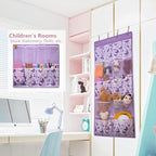 16 Pockets Over Door Hanging Storage Organizer with 4 Kinds Pouches for Shoes,Sock,Hat,Underwear,Handbag,Cosmetics,Toiletry,Behind Door Hanging Shelf Space-saving for Bathroom,Bedroom,Entrance,Purple - style: Medium-Purple: Pack of 1