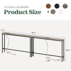 SUPERJARE 78.8 Inch Narrow Console Table with Outlet, Sofa Tables, Behind Couch Table, Long Entryway Tables with Charging Station, for Living Room, Oak - color: Oak, size: 5.7''D x 78.7''W x 29.7''H