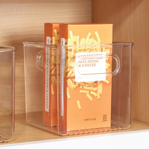 iDesign Pantry Storage Bins with Handles - Cube Organizer Bins for Cabinets or Fridge - Set of 2 - Clear - style: Pack of 2