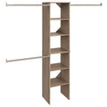 ClosetMaid SuiteSymphony Wood Closet Organizer Starter Kit with Tower and 3 Hang Rods, Shelves, Adjustable, Fits Spaces 4 – 9 ft. Wide, Natural Gray - color: Natural Gray, style: Starter Tower Kit
