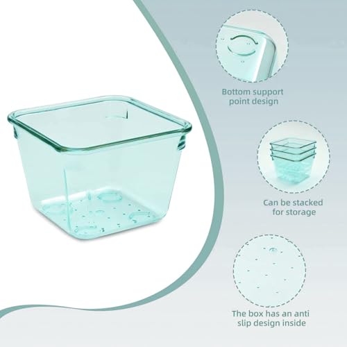 Kitchen Desk Drawer Organizers Storage for Office, Small Acrylic Vanity Trays Makeup Organizer for Drawer Bathroom Plastic Make up Organizers 25 Pcs Clear Blue - color: Clear Blue