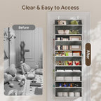 Simple Trending Over The Door Organizer, 5 Large Pockets and 10 Mesh Side Pockets with Clear Window for Bedroom, Bathroom, Pantry and Nursery, Dark Grey