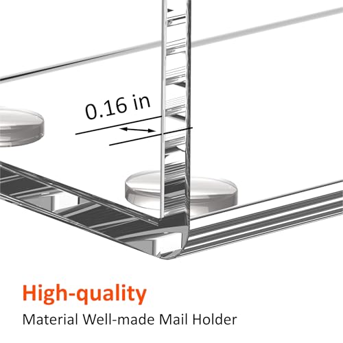 FUCDTEFC Desk Mail Organizer, 2 Section Clear Acrylic File Holder Letter Organizer, Vertical Lightweight Modern Envelope Holder Desk Accessories & Workspace Organizers for Office, Home, School - size: 2 Section Clear