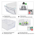 AWTATOS Shoe Storage Boxes, Thickened Shoe Storage Organizer with Clear Magnetic Door, Stackable Shoe Container with Lids, Collapsible Large Shoe Rack, Fit up to US Size 15, 6 Pack - size: 6 pack