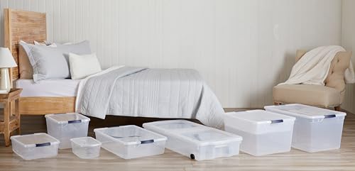 Rubbermaid Cleverstore 6 Qt Clear Storage Bins with Lids, 12-Pack, Stackable, BPA-Free, Made in USA - size: 6 Qt - 12 Pack